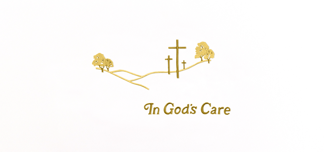 In Gods Care Gold White Faux